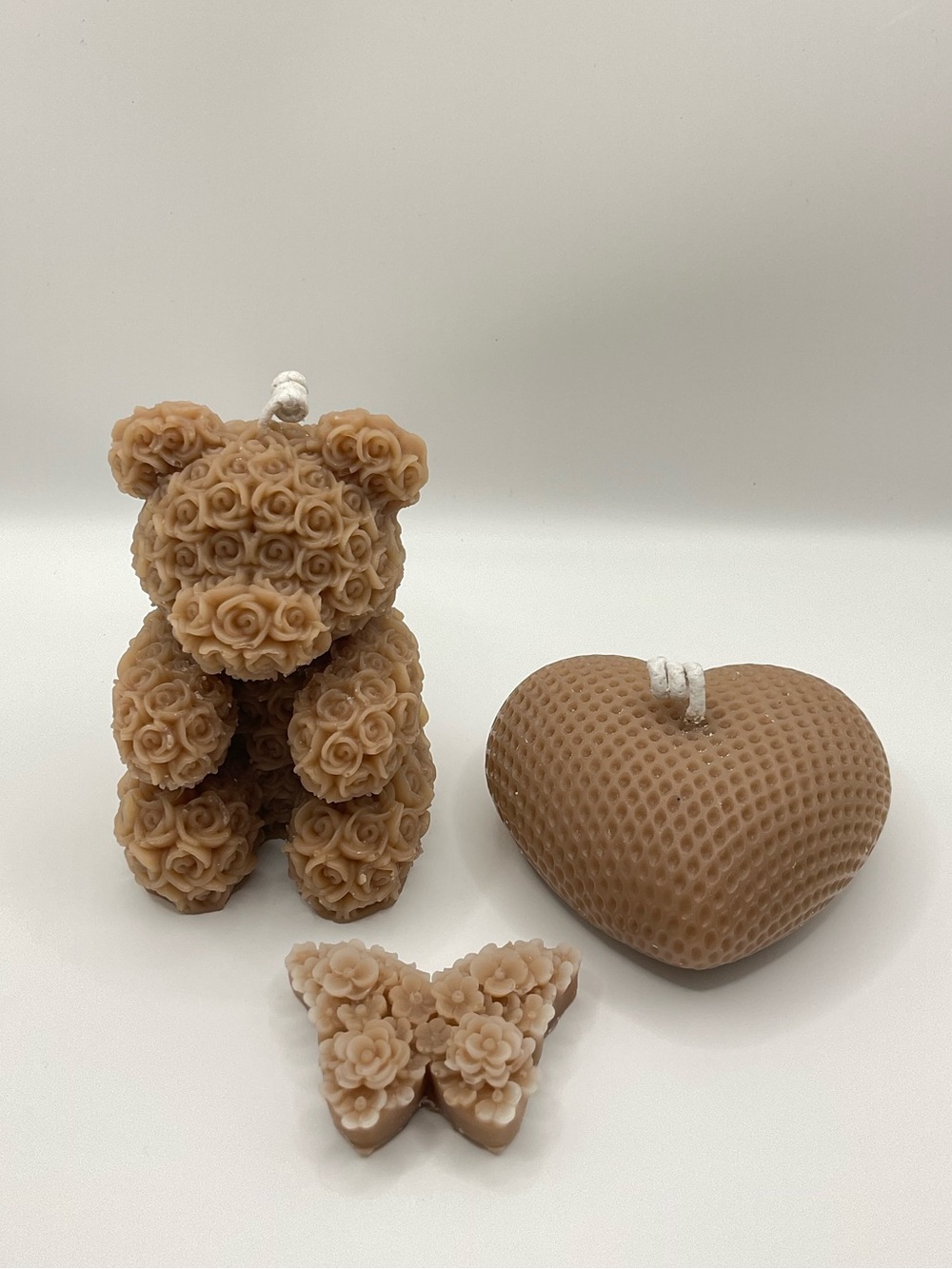 🕯️🧸🤍NIB Bear and Heart Scented  Candle Set